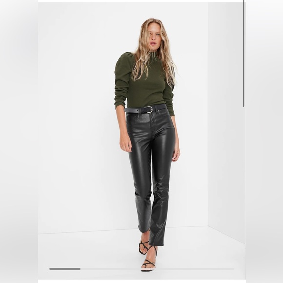 GAP Pants - High Rise Faux-Leather Vintage Slim Jeans size 30 / 10